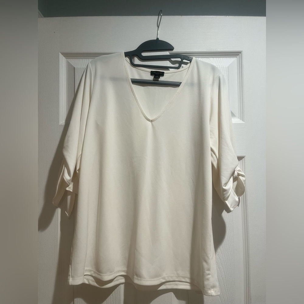 Ann Taylor blouse.  Wore once.  Size M.  Cream color.